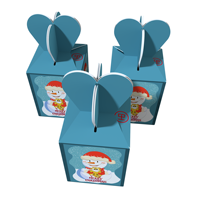 Caja de regalo navideña de diseño personalizado, materiales reciclados de esponja de laminación mate en relieve, caja de papel rígida vacía para manzanas dulces