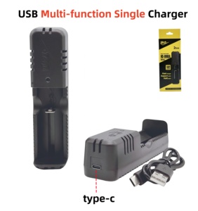 Chargeur de batterie <span class=keywords><strong>à</strong></span> charge rapide 18650 26650 USB Type-C, démarrage sans tension, éclairage LED, compatible avec les montres intelligentes, alimentation portable - Product Image 1