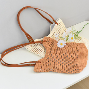 Bolso Tote Tejido para Mujer, Bolso de Hombro de Gran Capacidad para Verano, Estilo Minimalista, Bolso de Compras para Uso Diario - Product Image 2