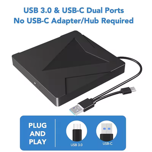 Mô Hình Mới Nhất Hỗ Trợ SD/TF CD Nhà Văn Đầu Đốt Ổ Đĩa Quang <span class=keywords><strong>USB</strong></span> 3.0 Bên Ngoài DVD Player Card Reader Ổ Đĩa Di Động - Product Image 4