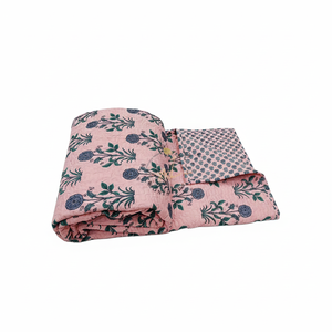 2023 TrendySoft Reversible Comforter <b>Quilt</b> <b>Bedding</b> Comforter 100% Cotton Machine Quilted Both Side Solid Color Piping 90x108inch - Product Image 1