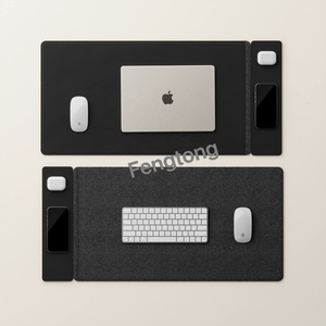 Tấm lót bàn làm việc sạc không dây nhanh 15W, chất liệu da, có thể tháo rời, nam châm mạnh, dành cho văn phòng và chơi game, đạt chứng nhận CE. - Product Image 1