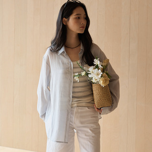 <span class=keywords><strong>Camicia</strong></span> Cardigan da <span class=keywords><strong>Donna</strong></span> Primavera/Estate in Lyocell e <span class=keywords><strong>Lino</strong></span>, Tinta Unita, con Tasche, Comoda e Delicata sulla Pelle, con Bottoni - Product Image 2