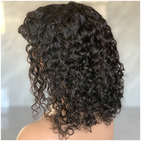 Perruques en cheveux humains péruviens bouclés crépus, sans colle, sans dentelle frontale, avec frange, fabriquées à la machine, prêtes à porter pour femmes