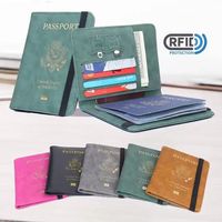 Superventas personalizado cuero genuino pareja liso pasaporte cubre titular organizador billetera familiar