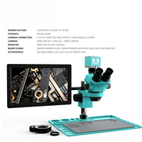 Microscopio Triocular con Zoom Óptico RF4 RF7050TVD2-4KC1-M156, Cámara 4K, Pantalla HD de 15.6 Pulgadas, Reparación de Chips CPU IC, Soldadura