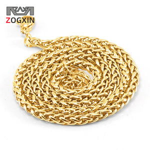 ZOGXIN Stainless Steel Dragon Bone Chain Necklace 18K Gold Plated Hip Hop Style For Men And Women - Product Image 1