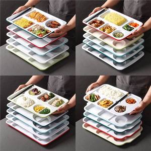 Thickened Divided Rice <b>Plate</b> Rectangular <b>Melamine</b> Serving Tray For School Factory Canteen Hotel Meals - Product Image 1