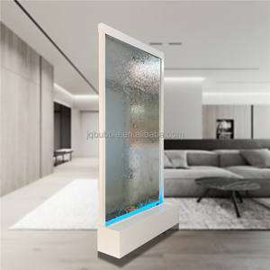 Fuente de cascada de vidrio LED con base negra - Resistente al agua y a la intemperie para decoración de interiores/exteriores, bodas y hogar - Product Image 2