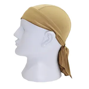 Wholesale Custom Fashion Durag Cap Printed Mens Women Silk Silky Wave Durag Bandana With Customized Logo