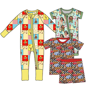 2025 grosir ODM kustom bayi baru lahir bambu pakaian kasual dua arah ritsleting uniseks lengan panjang Romper piyama anak-anak - Product Image 4