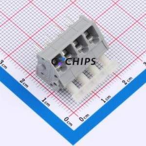 256-404 Spring Terminal Block Through hole Component (THT),P=5.08mm Connector 1x4P 5.08mm Gray 4P - Product Image 1