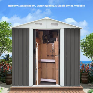 Abri de <span class=keywords><strong>jardin</strong></span> extérieur en acier allié 11x12,5 pieds avec porte verrouillable, portable pour patio, solution de rangement gris foncé - Product Image 3