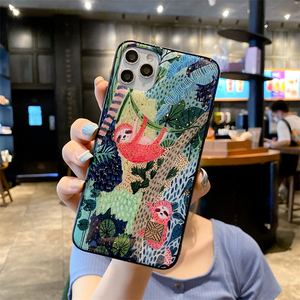 Chic Dễ Thương Phim Hoạt Hình Phim Hoạt Hình Con Lười Leopard Silicone Trường Hợp Đối Với <span class=keywords><strong>iPhone</strong></span> 14 13 12 11 Pro XS Max Mini SE X XR 7 8 Cộng Với Long Lanh Vàng Bìa - Product Image 2