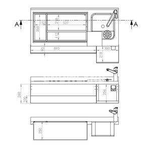 Refroidisseur de station de cocktail à <span class=keywords><strong>4</strong></span> <span class=keywords><strong>tiroirs</strong></span> en acier inoxydable avec bac à glace - Product Image 5
