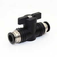 Buc 8Mm Pneumatische Onderdelen Schakelaar Kleppen Plastic Zwarte Hand Regelklep Luchtslang One Touch Fitting Quick Connector