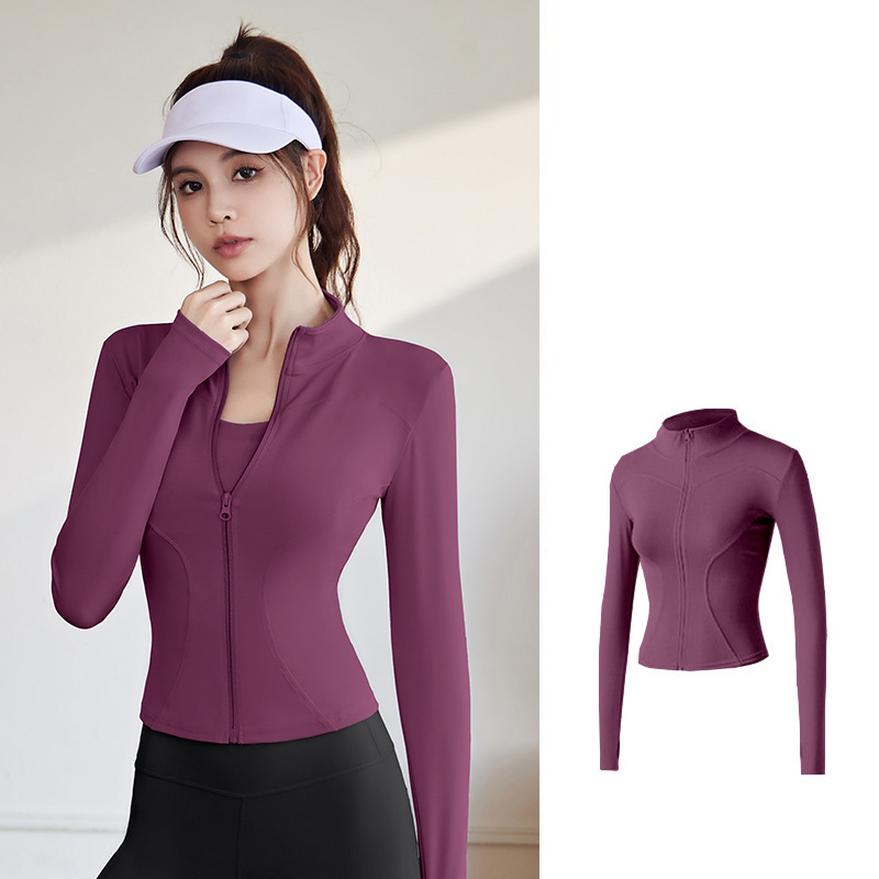 Women's Long Sleeve Zipper Sports Fitness Jacket Quick Dry Autumn Winter Workout Tops for Running Yoga Ladies' Outer Wear