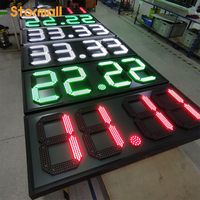 Pylône numérique LED lumineux personnalisé pour station-service extérieure, affichage des prix du carburant, fin et compact, avec remplissage des deux côtés