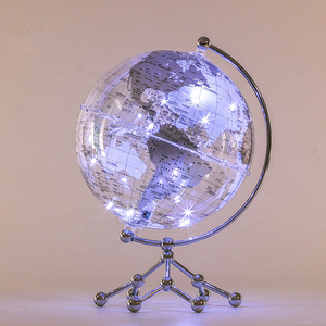 Globo del mondo trasparente illuminato da 8 pollici con mappa dettagliata perfetta per l'apprendimento della geografia globo da tavolo per l'ufficio e la casa - Product Image 4