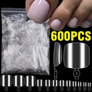 600 pièces/sac couverture complète faux ongle Gel doux clair presse sur orteil <span class=keywords><strong>pied</strong></span> ongles conseils acrylique artificiel faux ongle Art <span class=keywords><strong>manucure</strong></span> outil - Product Image 2
