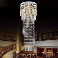 Nouveau modèle 2026, grand luminaire suspendu populaire pour salon, avec design de lustre et éclairage d'escalier rotatif, idéal pour plafonds creux, appartements loft et duplex.