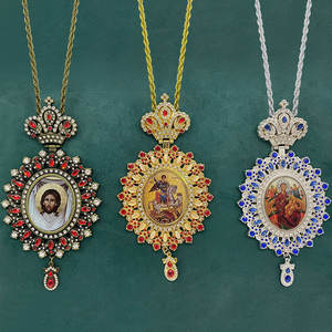 HT alliage de zinc pendentif orthodoxe croix de l'évêque poitrine de prêtre croix jésus saint george vierge <span class=keywords><strong>marie</strong></span> cadeau chrétien rituel religieux - Product Image 4