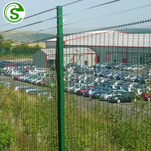 Hot Sale 358 Anti Climb Burglar Fence Black Welded Wire Mesh Fencing Panels High Security Clear View Fence With Razor Wire