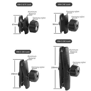 VINmounts Support double à double rotule antivol 87 mm avec rotule de 1,5 pouce compatible RAM pour tablette, GoPro, vélo, moto, réglable à 360° - Product Image 5