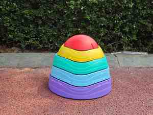 Jouets sensoriels d'extérieur antidérapants pour tout-petits : Jeu d'obstacles pour développer la confiance et la coordination, Pierres d'équilibre, Demi-balles pour enfants - Product Image 5