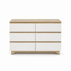 Cómoda Moderna de 6 Cajones con Diseño Bicolor sin Tiradores - Product Image 3