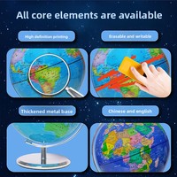 Globo Terráqueo de Plástico Versión 2026, con Regiones Administrativas, para Enseñanza de Geografía, Impresión de Alta Definición, Borrable y Escribible