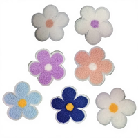 Patchs brodés en tissu en forme de fleur pour femmes, à coudre et lavables, décoration de vêtements DIY