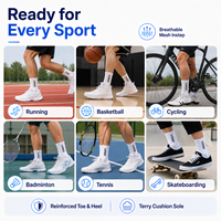 Chaussettes de sport unisexes confortables et respirantes, chaussettes de basketball, chaussettes de course, chaussettes de sport en coton tricotées mi-tube, logo personnalisé
