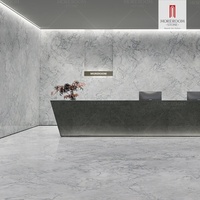 Carrelage en pierre frittée grand format 1600x3200mm, imitation marbre quartzite blanc super brillant, pour murs et salles à manger