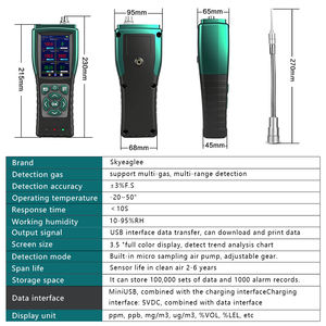 Detector portátil da sucção da bomba do VOC H2 H2S NH3 O2 O3 do alarme 6 in-1 do gás explosivo CH4 NENHUM analisador do CO C2H4 PID SO2 - Product Image 3