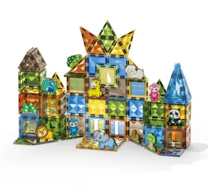 116pcs Magnetic Tiles with Animal Model ZOO Paradise for Kids Toy Magnetic Building Block Set