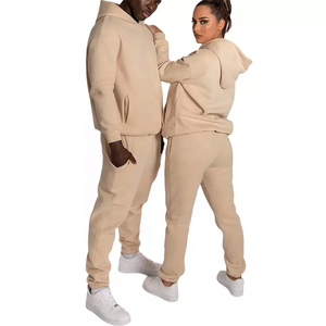 Girocollo in cotone tuta sportiva Jogger uomo <span class=keywords><strong>donna</strong></span> nero 2 pz tuta Unisex Set felpa logo personalizzato - Product Image 2