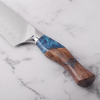 Couteau Santoku 7 pouces, 67 couches, en acier Damas japonais VG10, forgé, pour couper la viande congelée, la viande et les légumes
