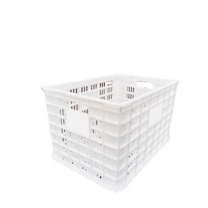 Caisse en plastique 525x365x315mm empilable, bac de manutention pour fruits et légumes, matière PP blanche - Product Image 1