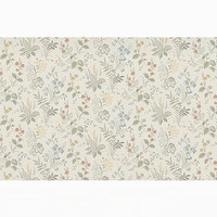 Papier peint floral vintage style manoir français, motif floral pastel, décoration murale pour chambre et salon style cottage