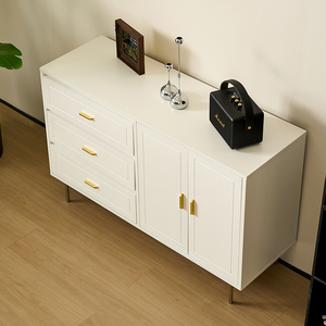 Modern Simple Design White HDF <b>Chest</b> of Drawers 3 Drawers With Two Doors for Bedroom Living Room <b>Storage</b> 0815-white-5 Living Roo - Product Image 1