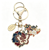 Porte-clés en métal personnalisé avec logo Poisson Koi, vente en gros, porte-bonheur, pour cadeau, souvenir, promotions commerciales