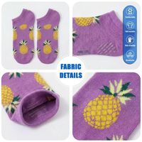Chaussettes courtes en coton unisexes personnalisées de haute qualité, motif fruits et animaux colorés, pour femmes et hommes, style bateau, vente en gros
