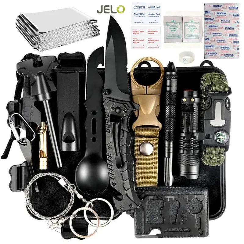 Camping Gear 20 in 1 emergency First Aid Kit Survival Kit Tactical Survival Tool Hiking Hunting Adventure Accessories