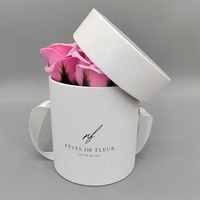 Boîtes à fleurs rondes en papier avec boîte imprimée avec logo personnalisé pour roses boîte d'emballage ronde cadeau pour fleurs