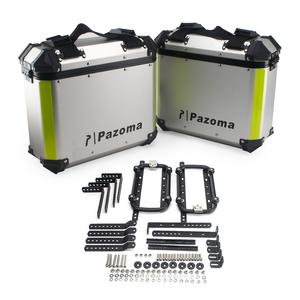 Coffre-fort métallique de moto argent avec boîte de rangement, Kit de montage à dégagement rapide <span class=keywords><strong>pour</strong></span> Honda, Suzuki, Yamaha, Kawasaki et <span class=keywords><strong>BMW</strong></span>, 36l - Product Image 1