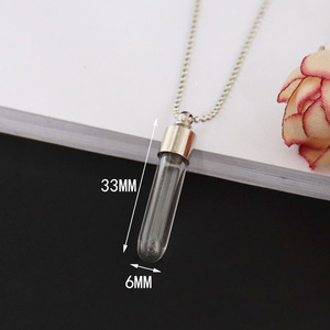 Collier pendentif en verre avec flacon ouvrable de style ethnique chaîne remplaçable avec bouteille de parfum ouvrable pendentifs et breloques à la mode - Product Image 2