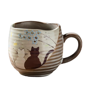 Katzen-Design Handgefertigte Keramik Kaffee- & Teetasse Niedliche Frühstücks-Milchtee-Wassertasse Kaffeebecher Japanischer Stil Keramiktasse Süß - Product Image 6