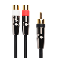 Cabo 1 en 2 mâle à femelle câble AV/RCA câble en alliage de Zinc câble Binaural Mono stéréo haut de gamme Support pour RCA personnalisé