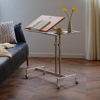 Table basse Botai Nordic Mid-century en bois massif, réglable en hauteur, multifonctionnelle, table d'appoint pour ordinateur portable, utilisation à domicile ou au bureau